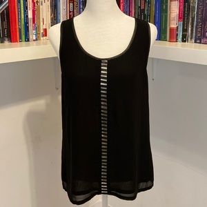 NAKED ZEBRA Black, Sleeveless Blouse with Front And Back Details